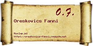 Oreskovics Fanni névjegykártya